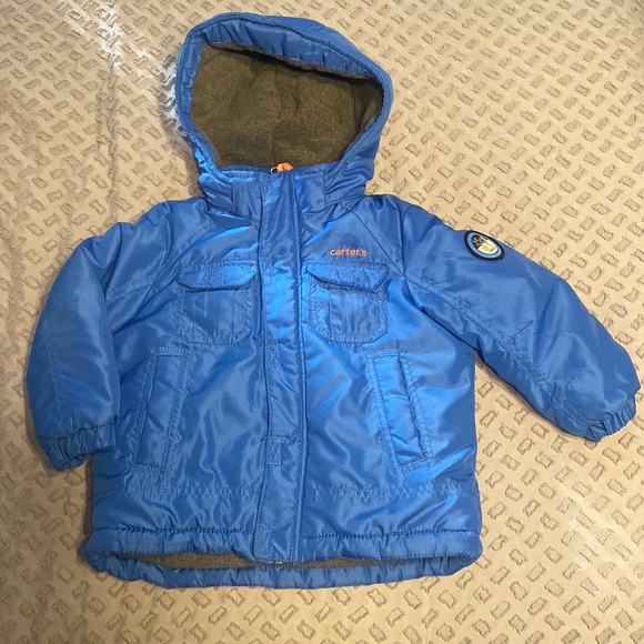 ❤️3/$30❤️Carters Blue Winter Jacket With Removable Hood Size 3T - Picture 1 of 7